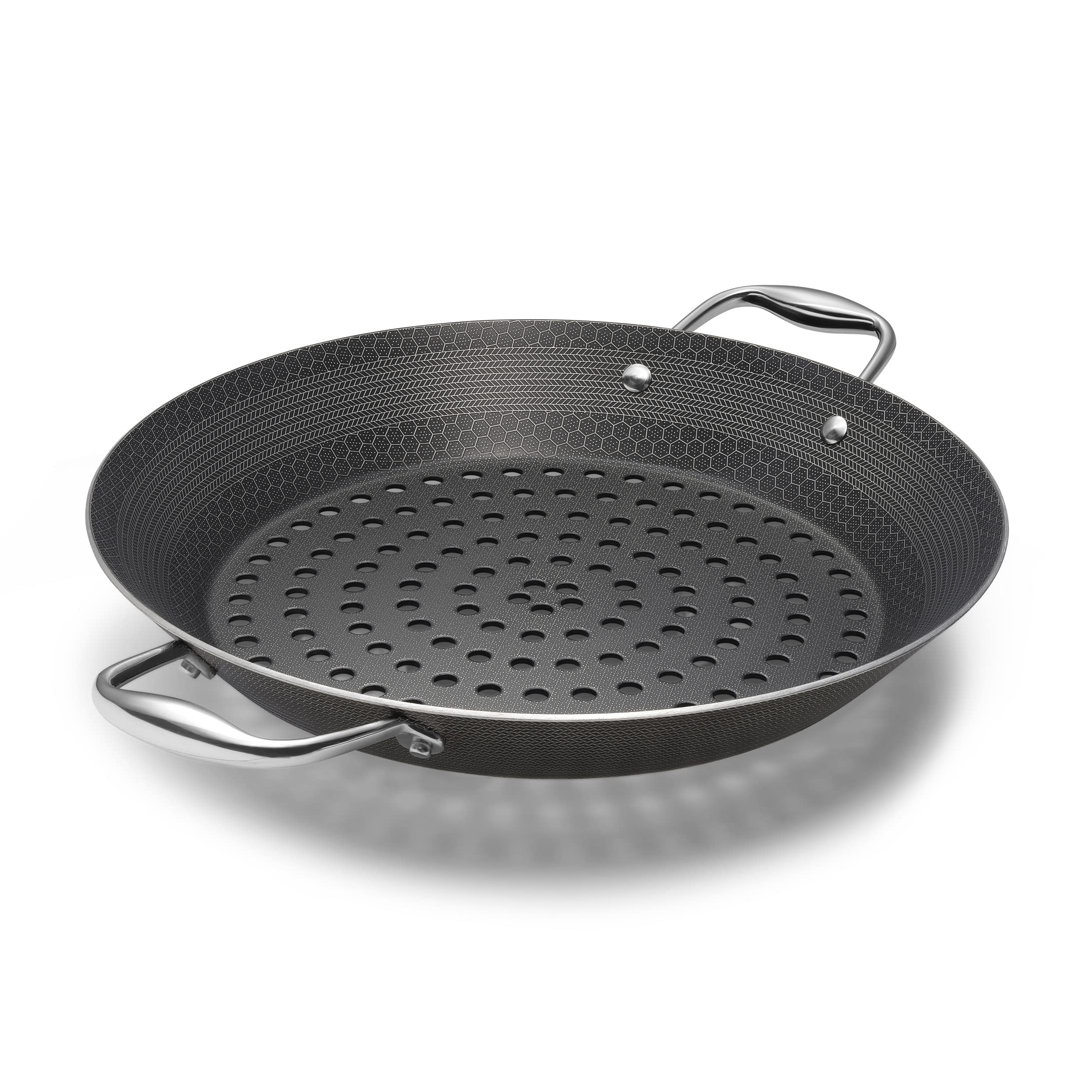 HexClad Hybrid Nonstick BBQ Grill Pan Dishwasher-Friendly BBQ and Oven-Safe Up to 900°F