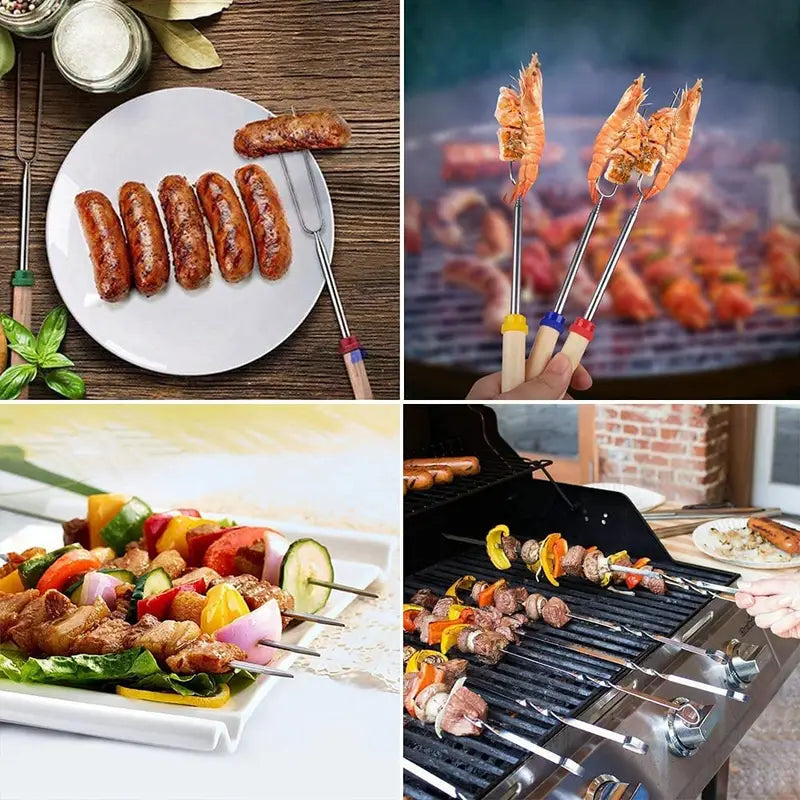 Telescopic BBQ Fork - 32 Inch Roasting Sticks