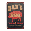 Metal Aluminum Sign - Dad's BBQ World Famous (7.9x11.9")